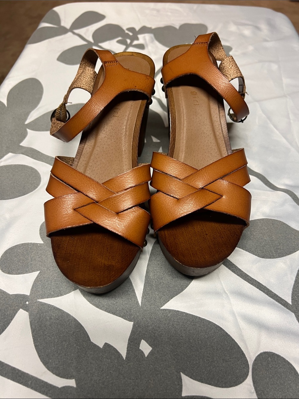 Madden Girl Tan Woven Strap Platform Sandals